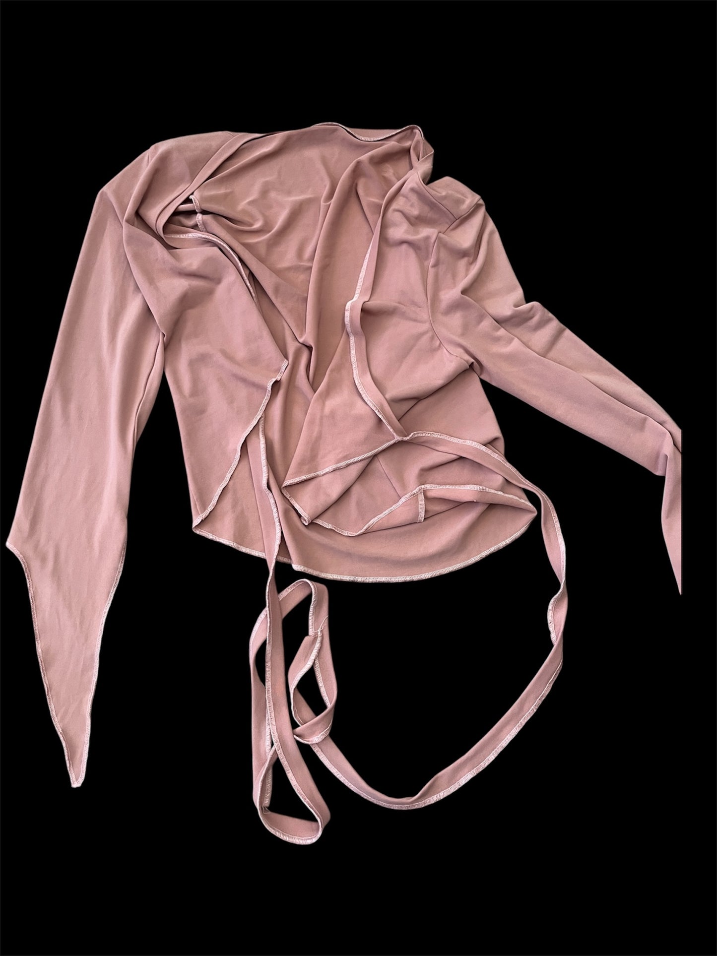 Dusty Rose Draped Wrap Cardigan #12991