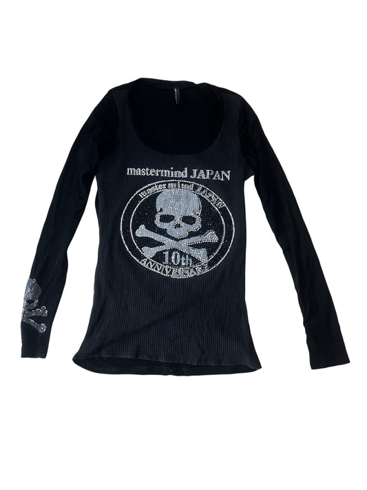 Mastermind Japan Rhinestone Skull Long Sleeve Top #12757