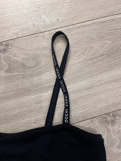 Black asymmetrical tank top #11358