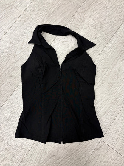 Vintage Pimkie Zip-Up Halter Top #13342