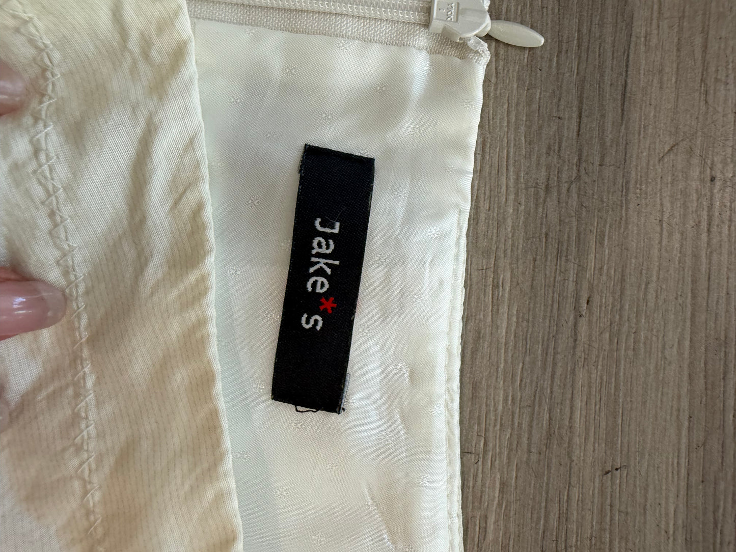 2000s Jake*s White Asymmetric Midi Skirt #13261