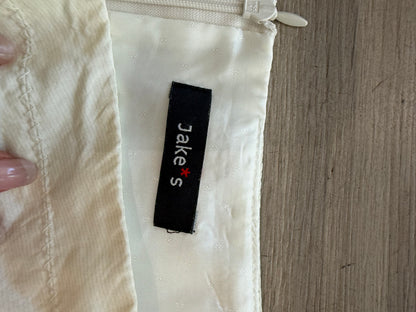 2000s Jake*s White Asymmetric Midi Skirt #13261