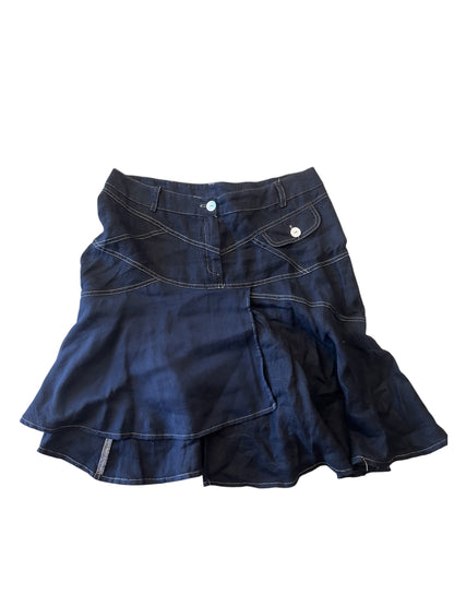 Midnight Linen Flare Skirt #12787