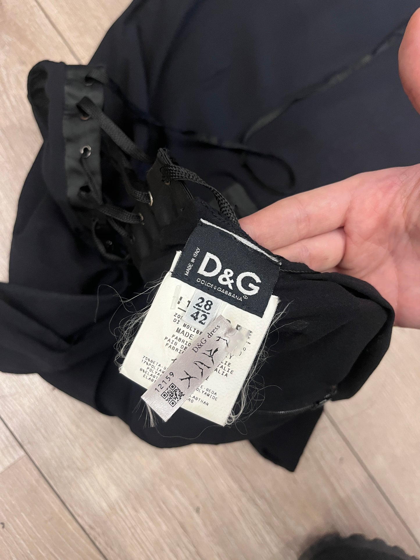 D&G Silk Lace-Up Midi Dress #12349