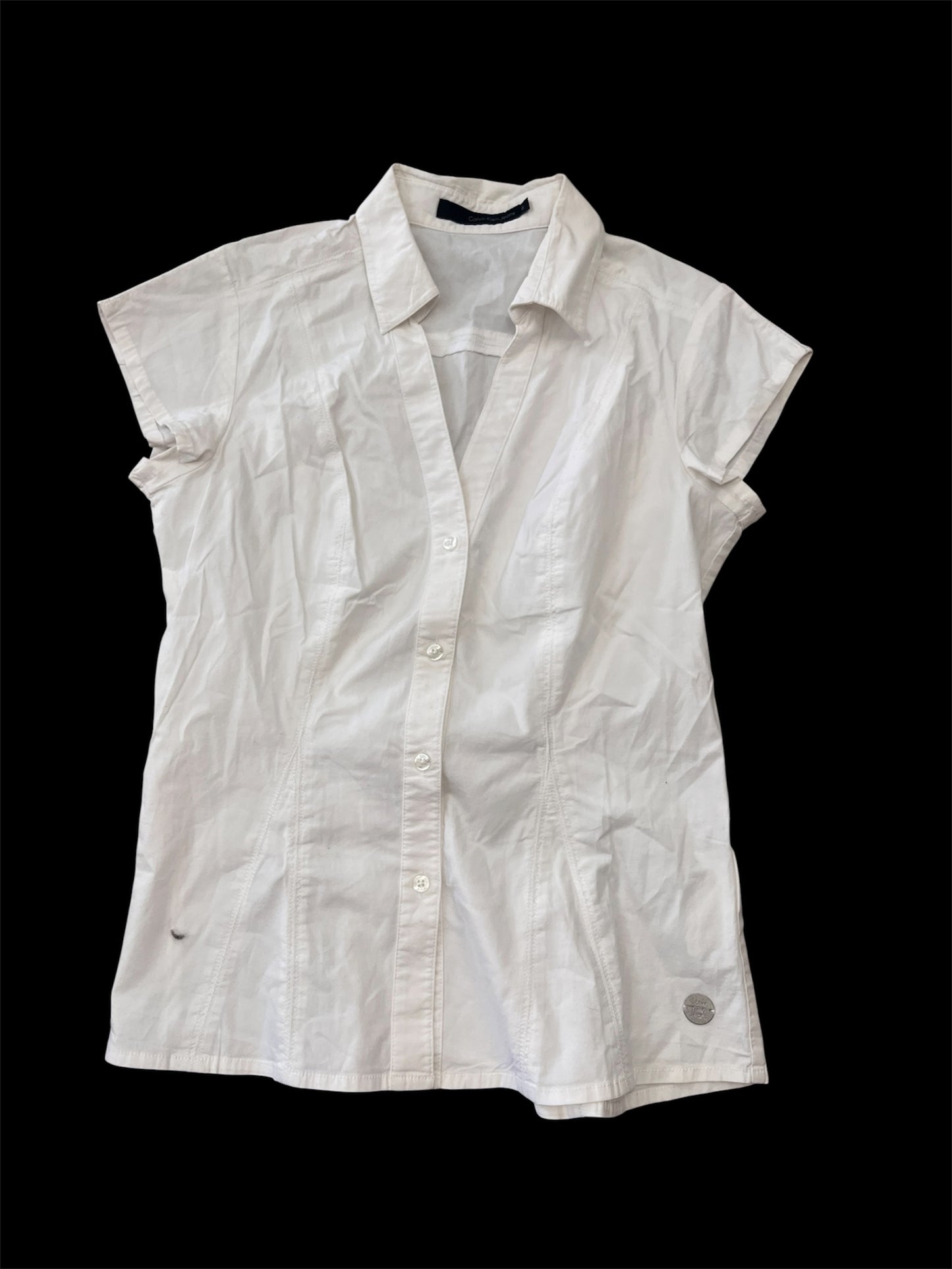 Calvin Klein White Fitted Short Sleeve Shirt #12988