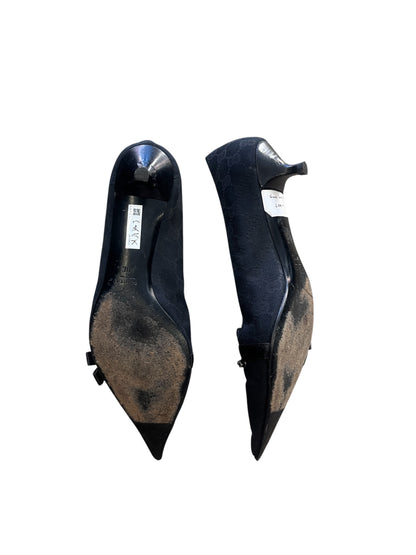 Gucci Monogram Canvas Pointed Pumps #12423
