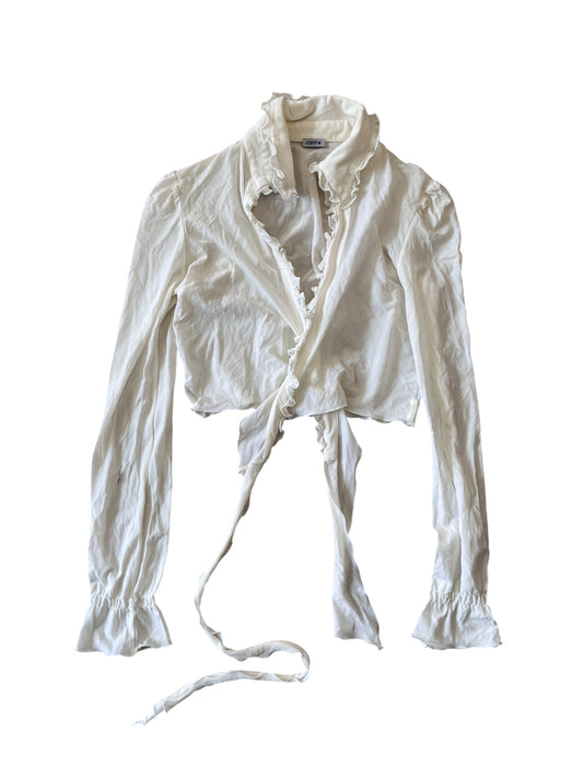Onyx Ruffle Tie Blouse #12741