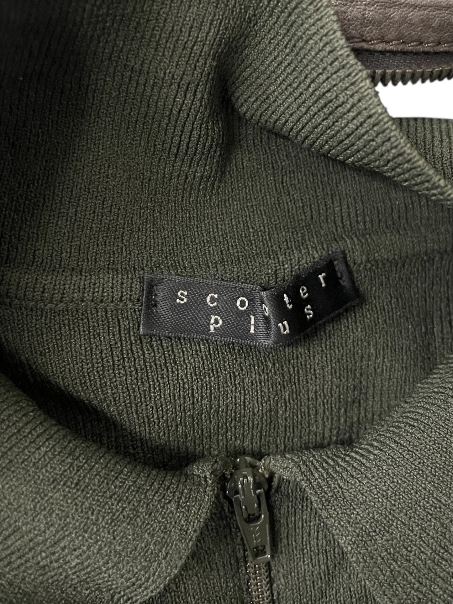 Dark Olive Zip Knit Jacket #11304