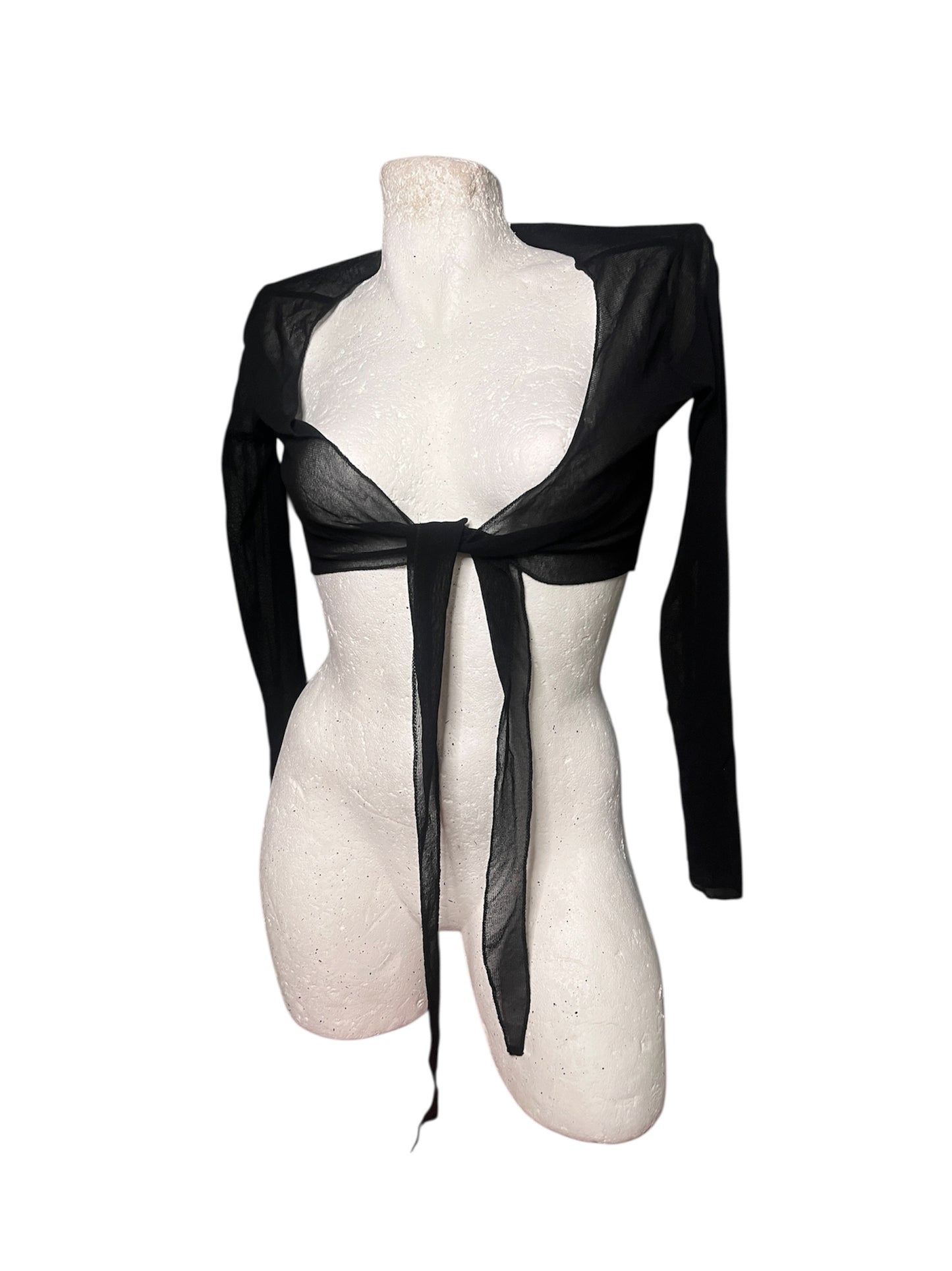 Sheer Tie-Front Bolero Top #11962