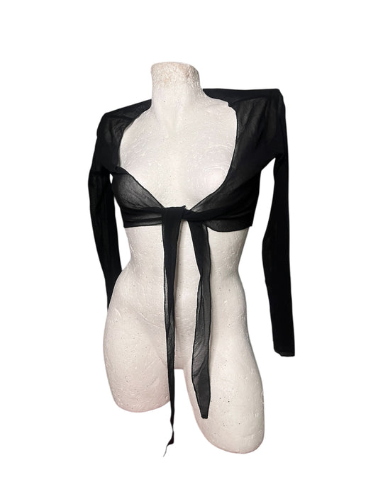 Sheer Tie-Front Bolero Top #11962