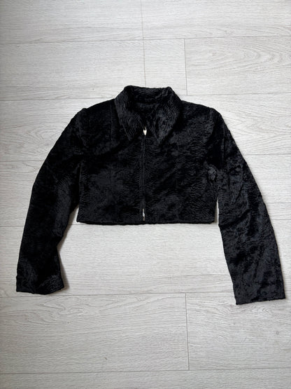 Italian Cropped Textured Velvet Jacket #13200