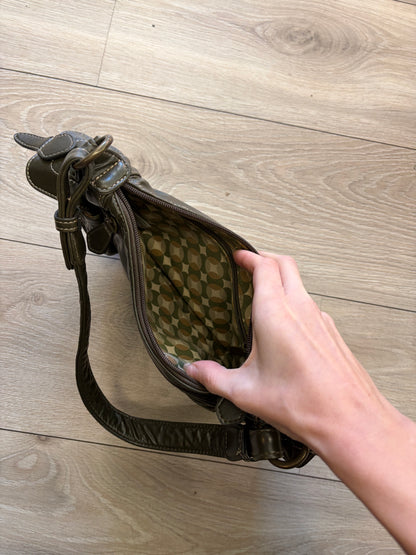 Benetton Olive Green Multi-Pocket Shoulder Bag #13625