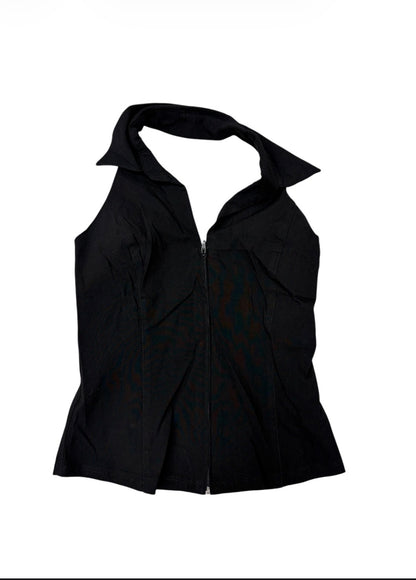 Vintage Pimkie Zip-Up Halter Top #13342
