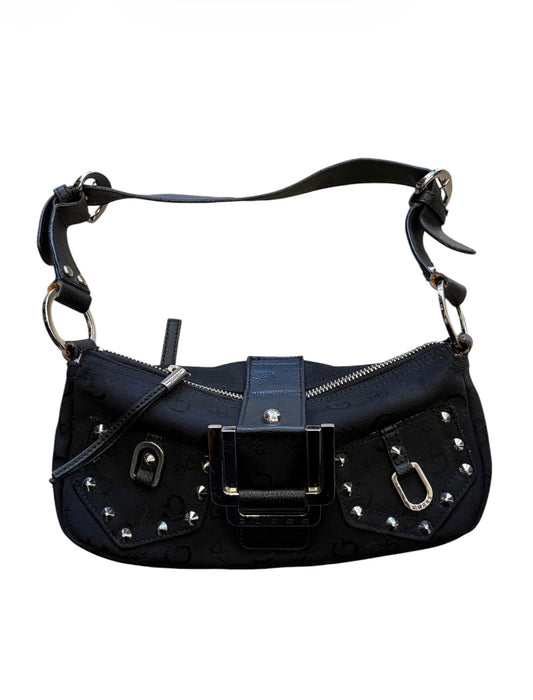 Guess Black Monogram Studded Shoulder Bag #13624