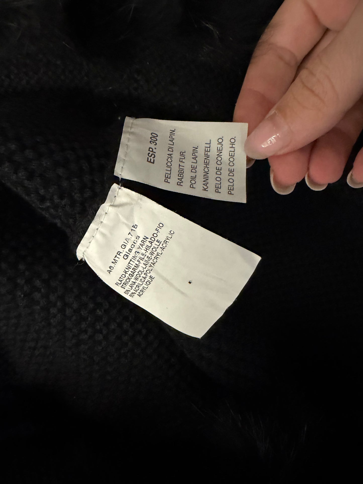 Marella Rabbit Fur Trim Knit Jacket #13297