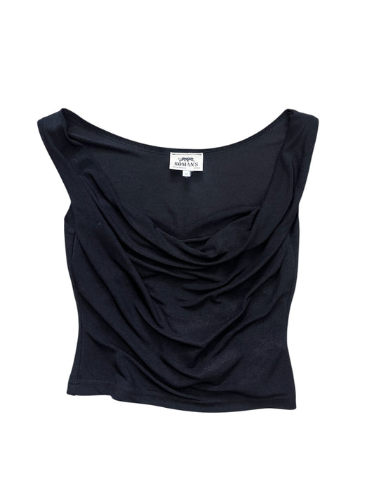 Black draped sleeveless top #11357