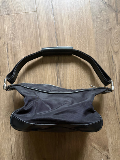 Tod’s Black Nylon Shoulder Bag with Leather Trim #13564