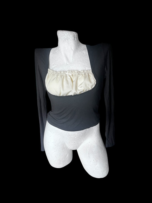 Vintage Y2K Contrast Panel Long Sleeve Top (2000s) #9800