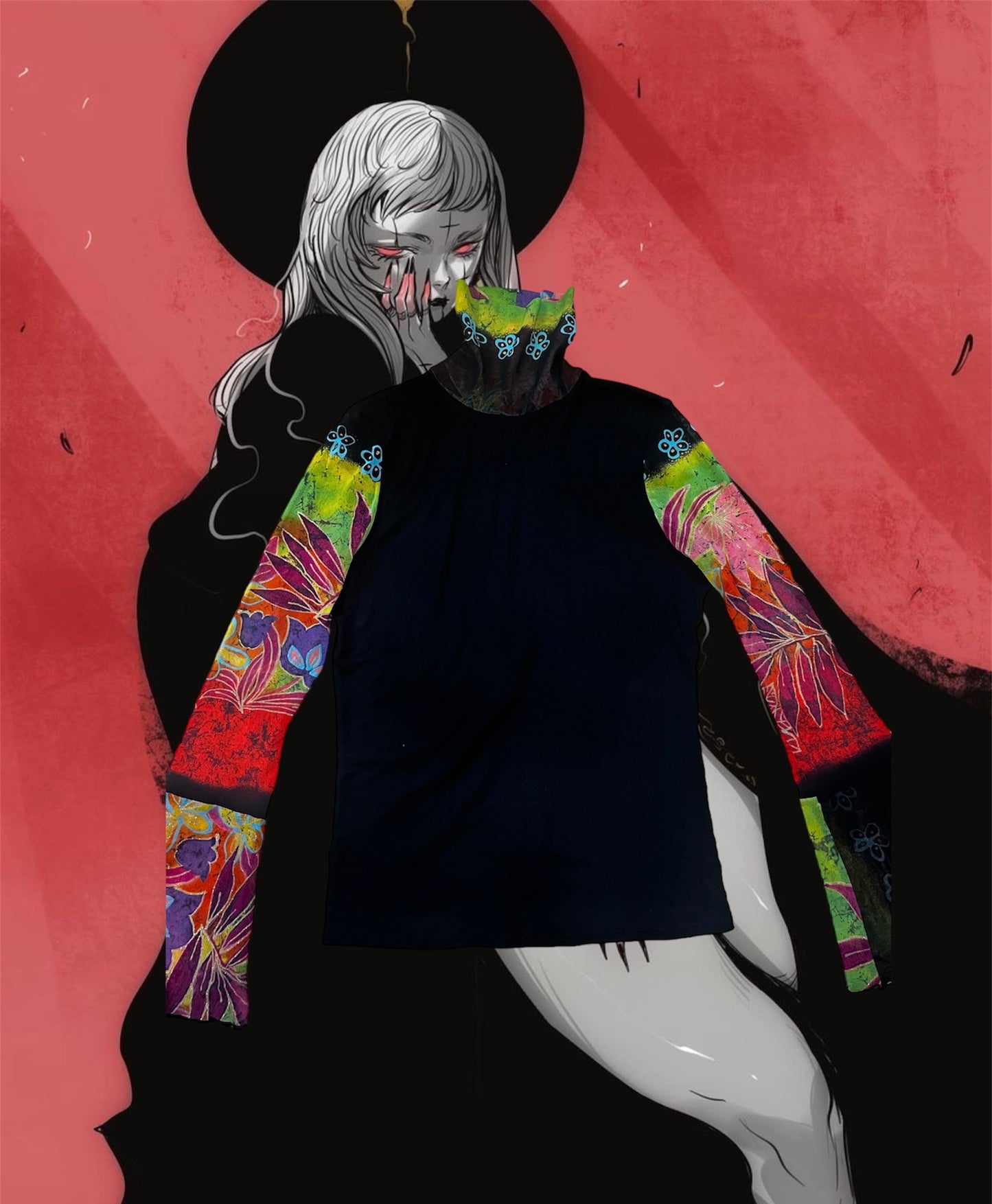 Turtleneck Mesh Sleeve M