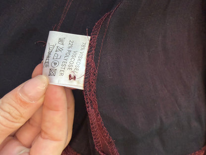1990s Stars Burgundy Shimmer Blouse #13265