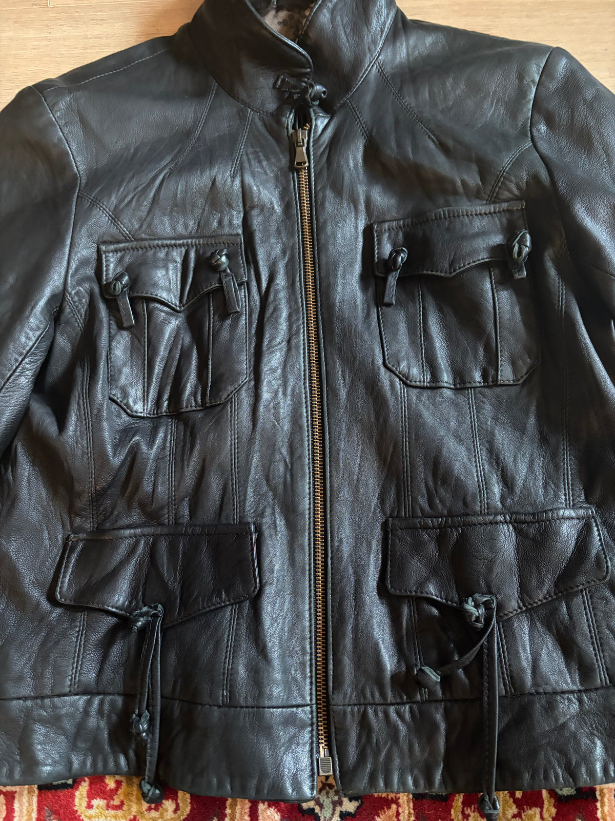Mazzi Italian Leather Utility Jacket #13387