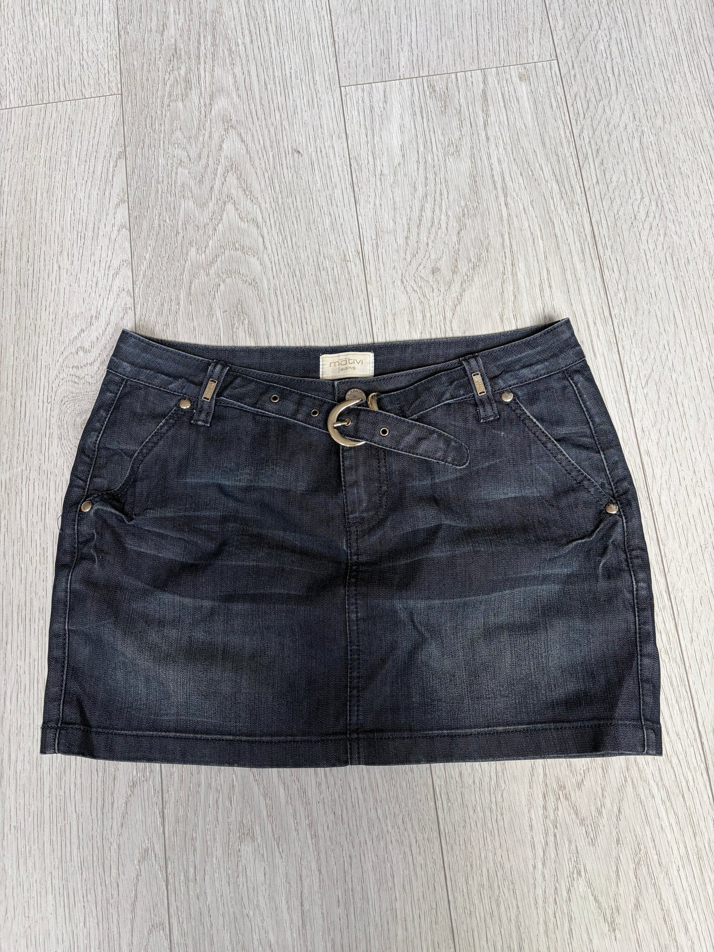 Motivi Belted Denim Mini Skirt #13170