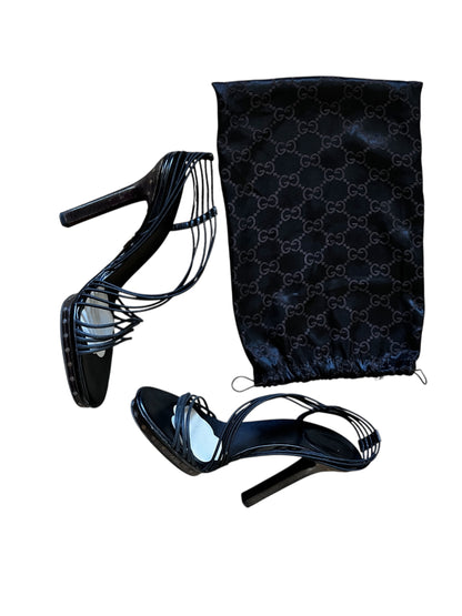 90s Gucci Black Strappy Heels #9241