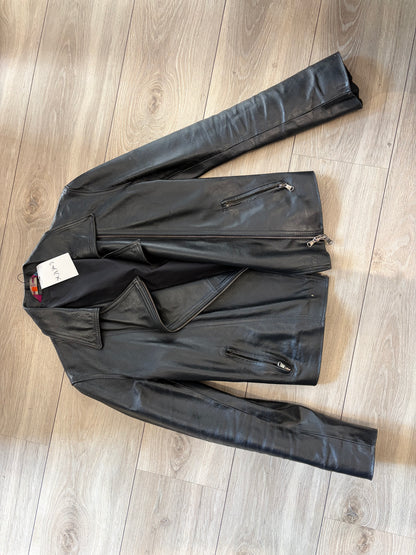 2000s Onyx Jeans Longline Leather Biker Jacket #11946