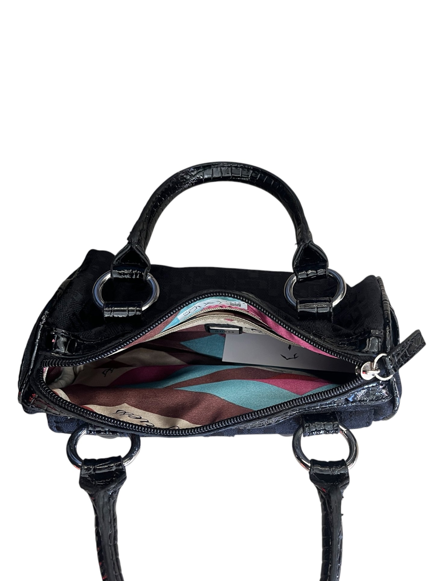 Guess Monogram Mini Handbag with Stud Detail #12424