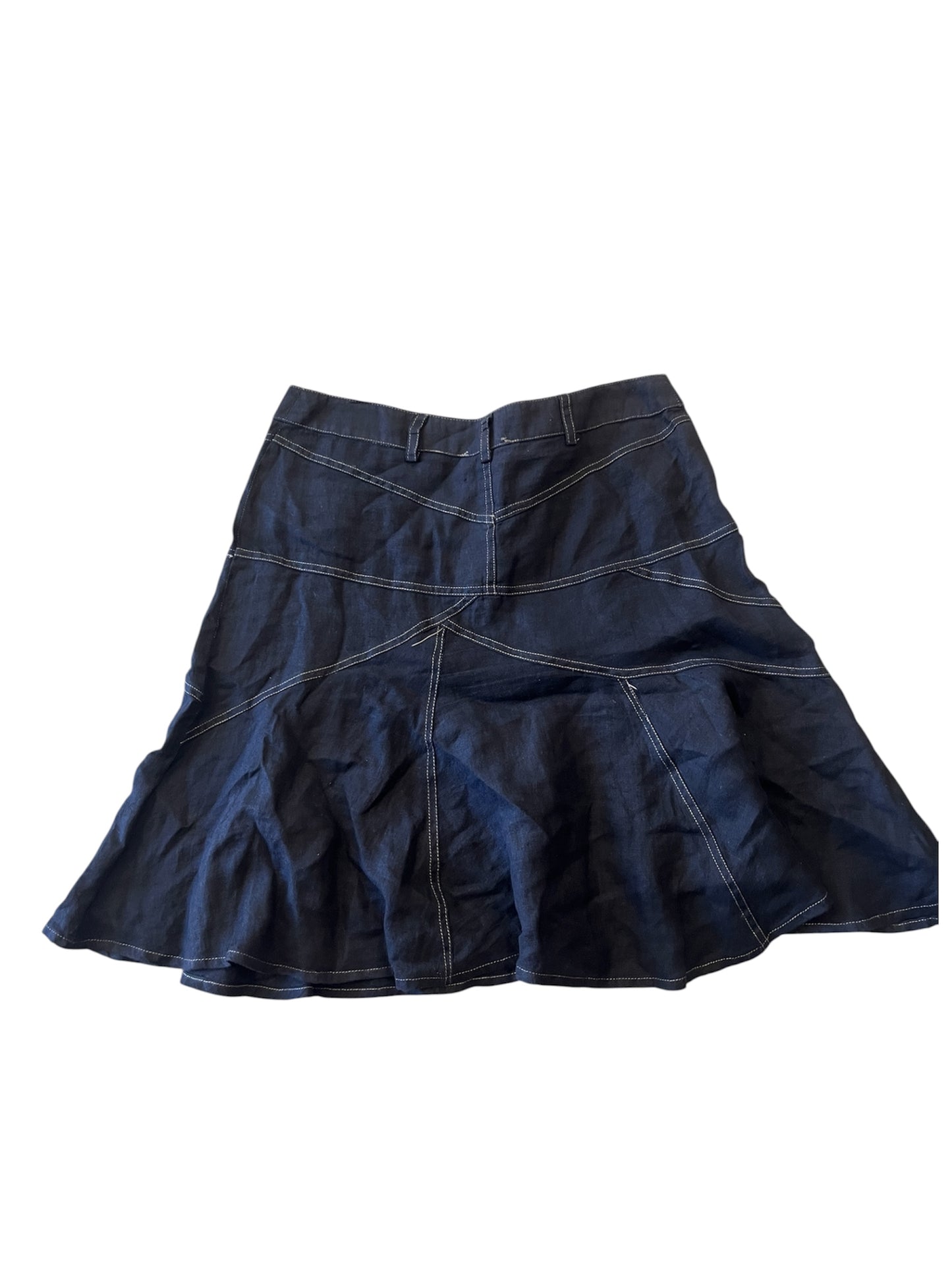 Midnight Linen Flare Skirt #12787