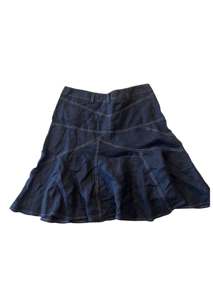 Midnight Linen Flare Skirt #12787