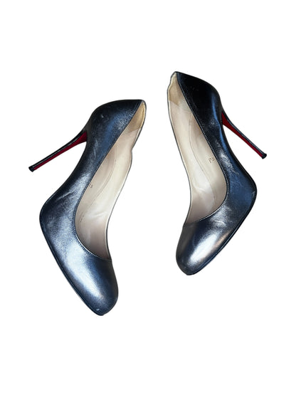 Christian Louboutin Metallic Silver Leather Pumps – Size 39 #9602