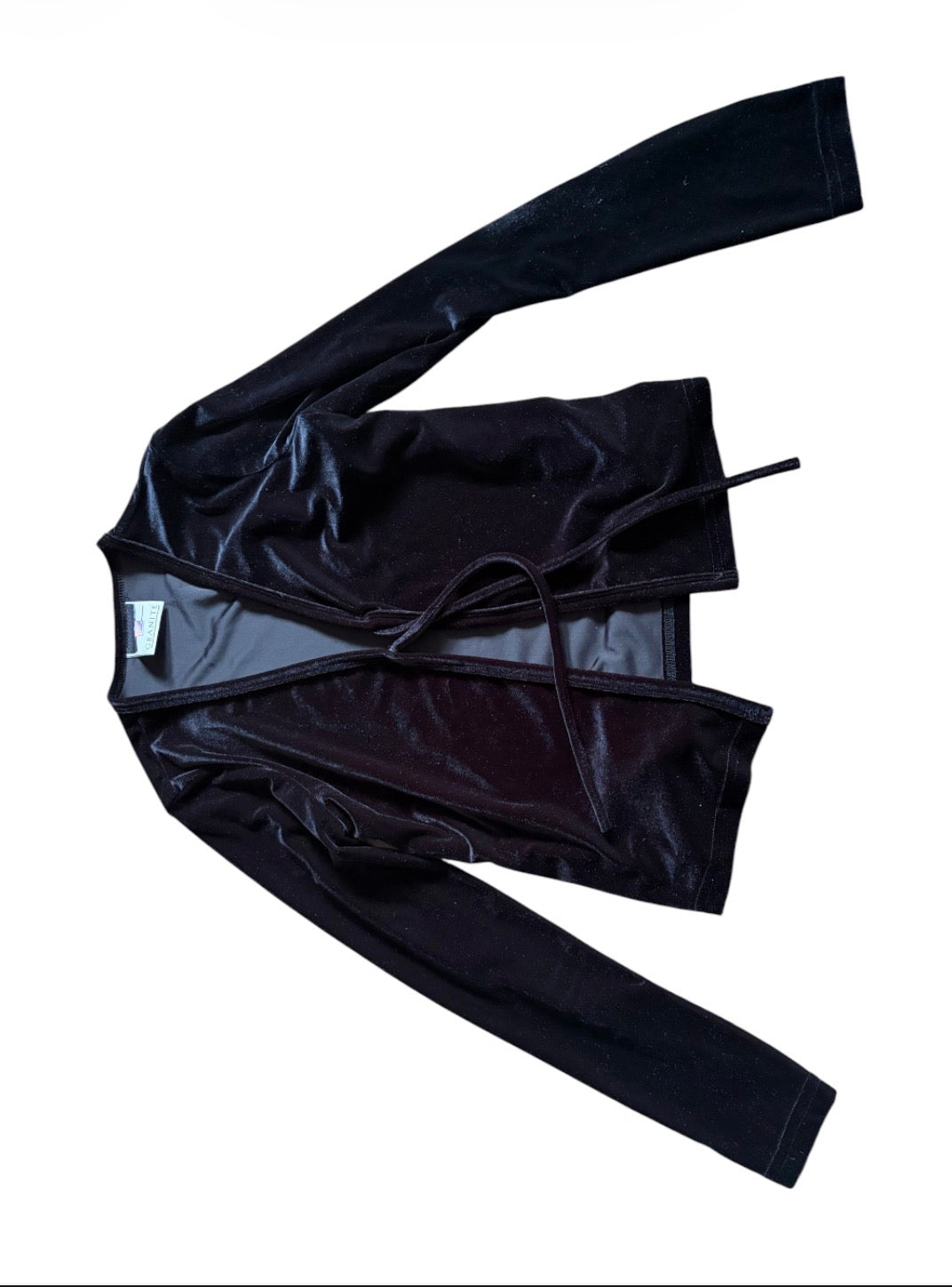 Granite 2000s Black Velvet Wrap Top