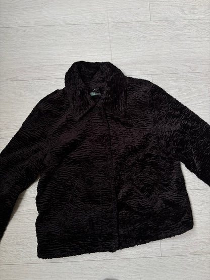 Vintage Lauren Ralph Lauren Textured Faux-Fur Jacket #13222