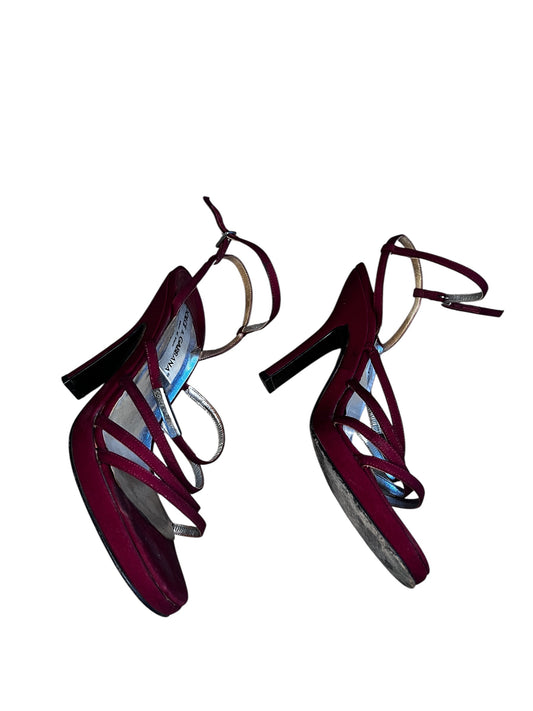 Dolce & Gabbana Strappy Sandals – Burgundy Satin #9613