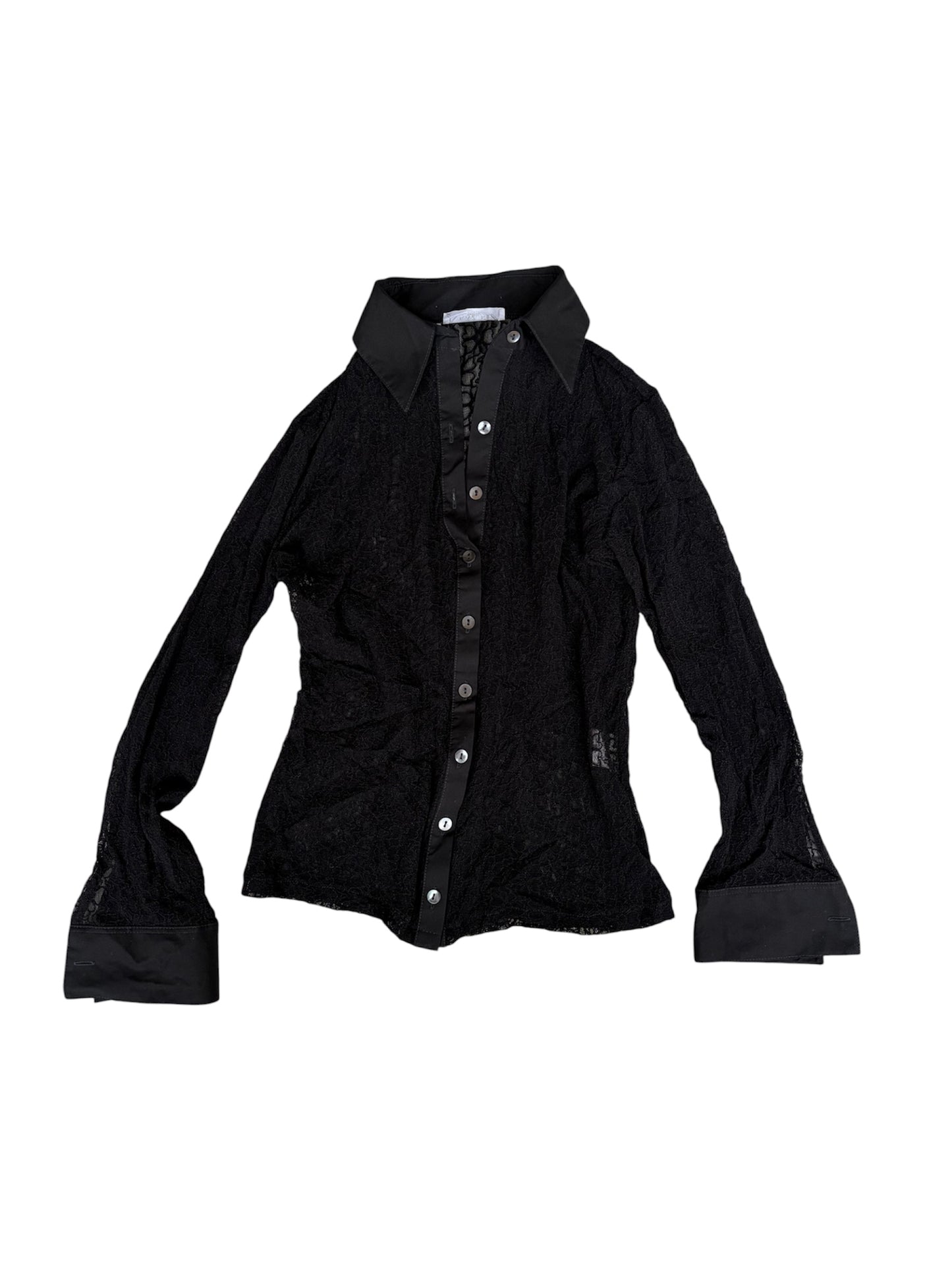 2000s Lace Button- Up Shirt #13163