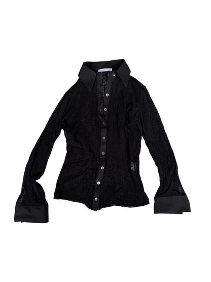 2000s Lace Button- Up Shirt #13163
