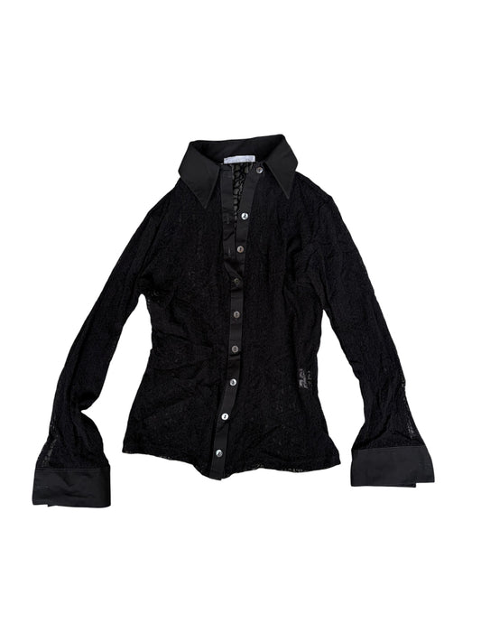2000s Lace Button- Up Shirt #13163