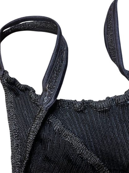 Ribbed Knit Slip Top with Raw Edges #11292