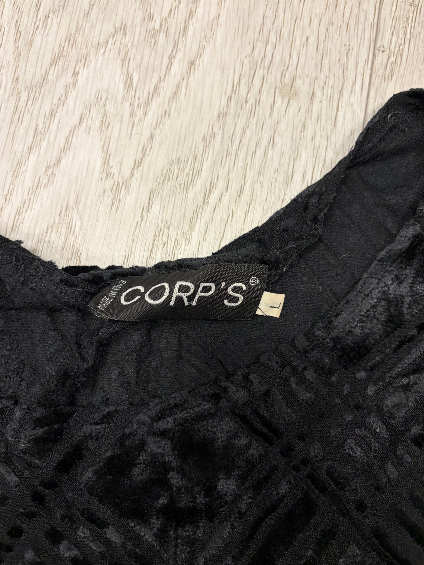 Black Burnout Velvet Top #13326