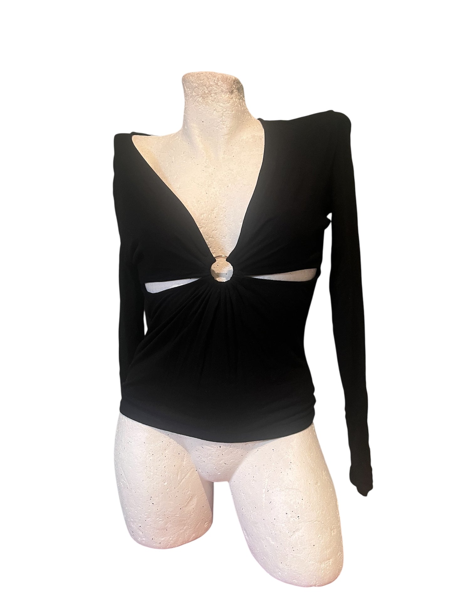 Versace Jeans Couture Ring Detail Cut-Out Top #11831