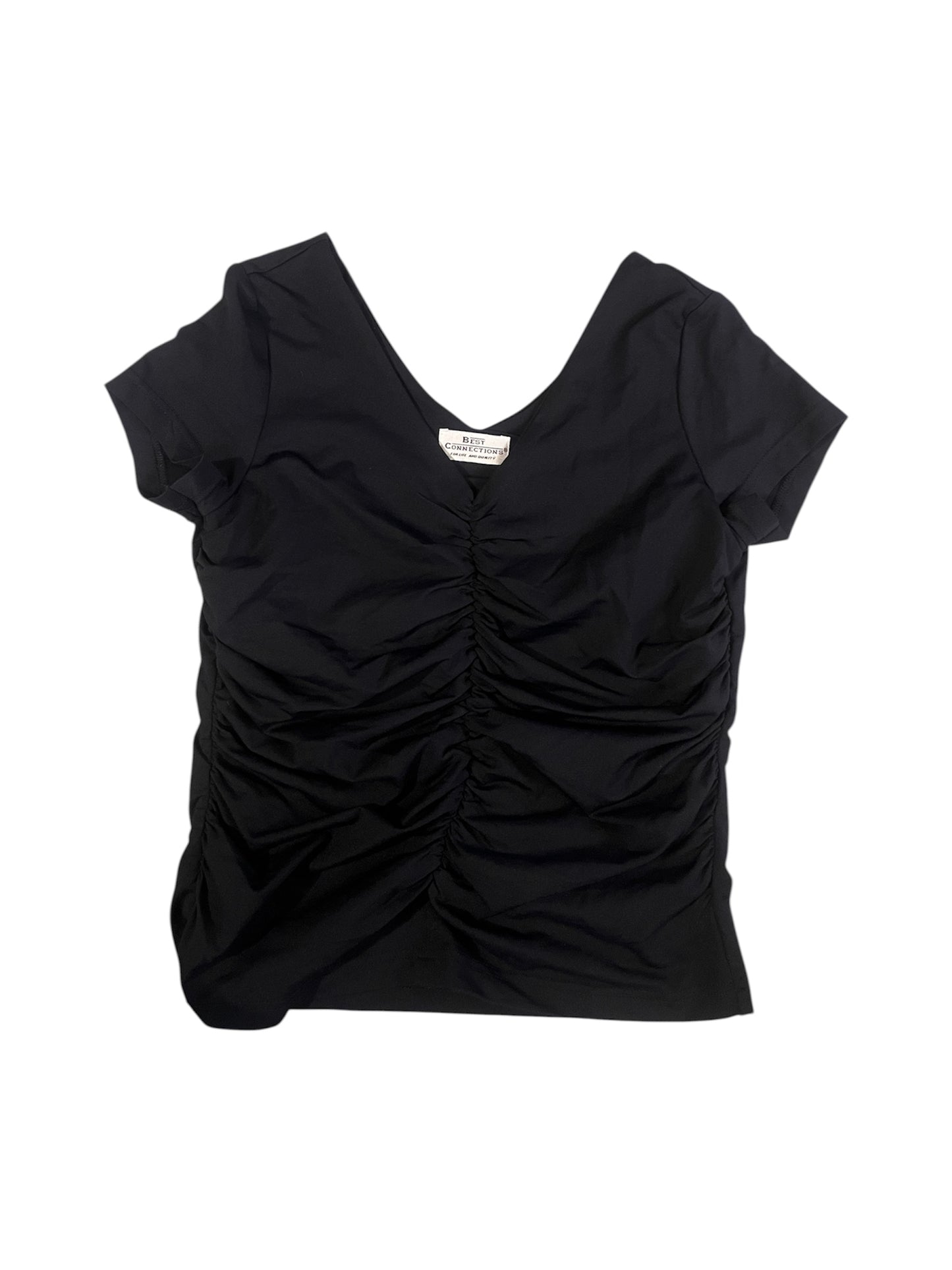 Black Ruched Stretch Top #12133