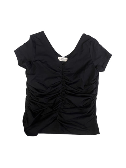 Black Ruched Stretch Top #12133