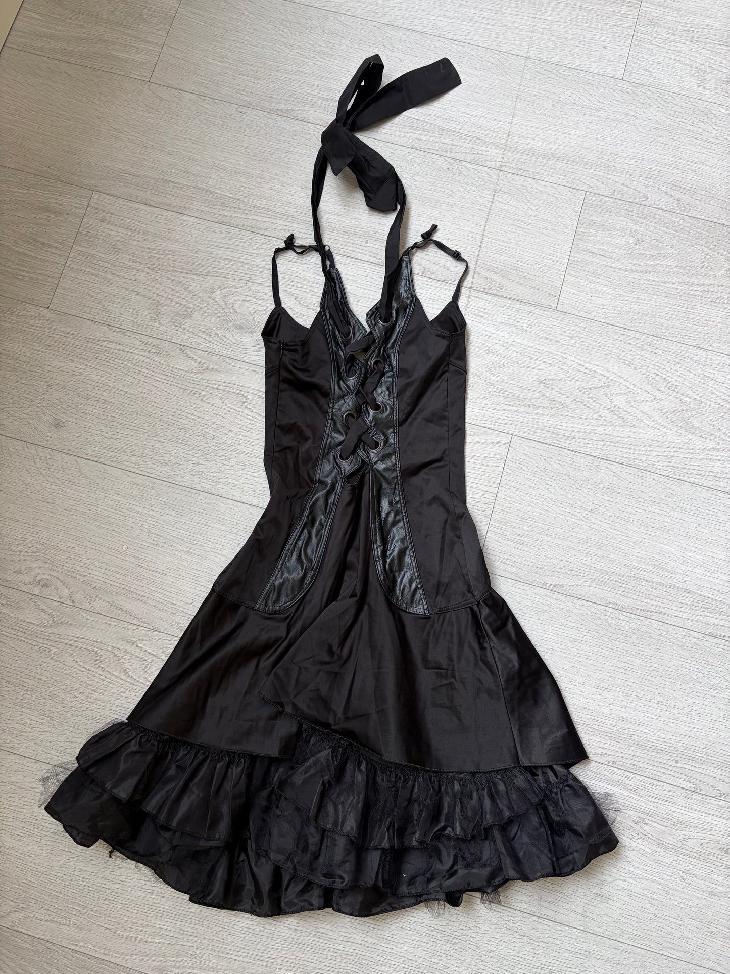 Rinascimento Y2K Corset Lace-Up Ruffle Dress #13205