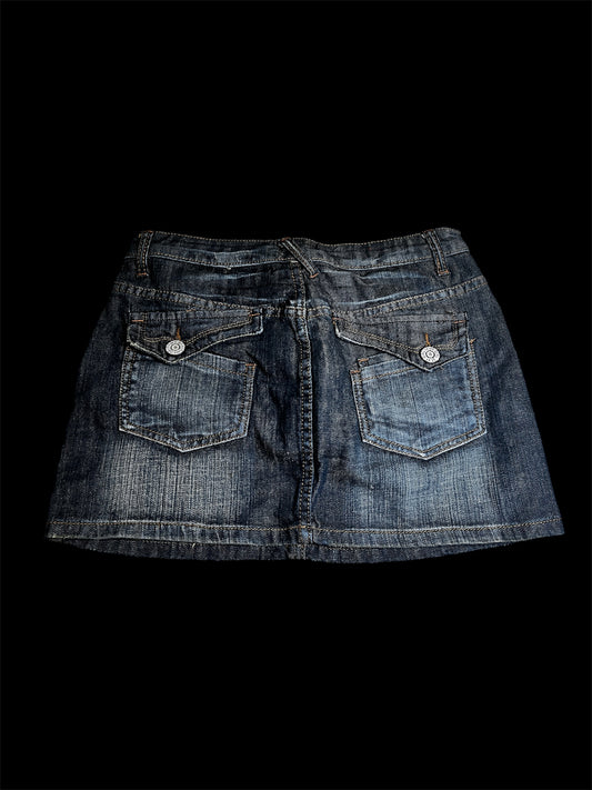 Washed Mini Denim Skirt #5882