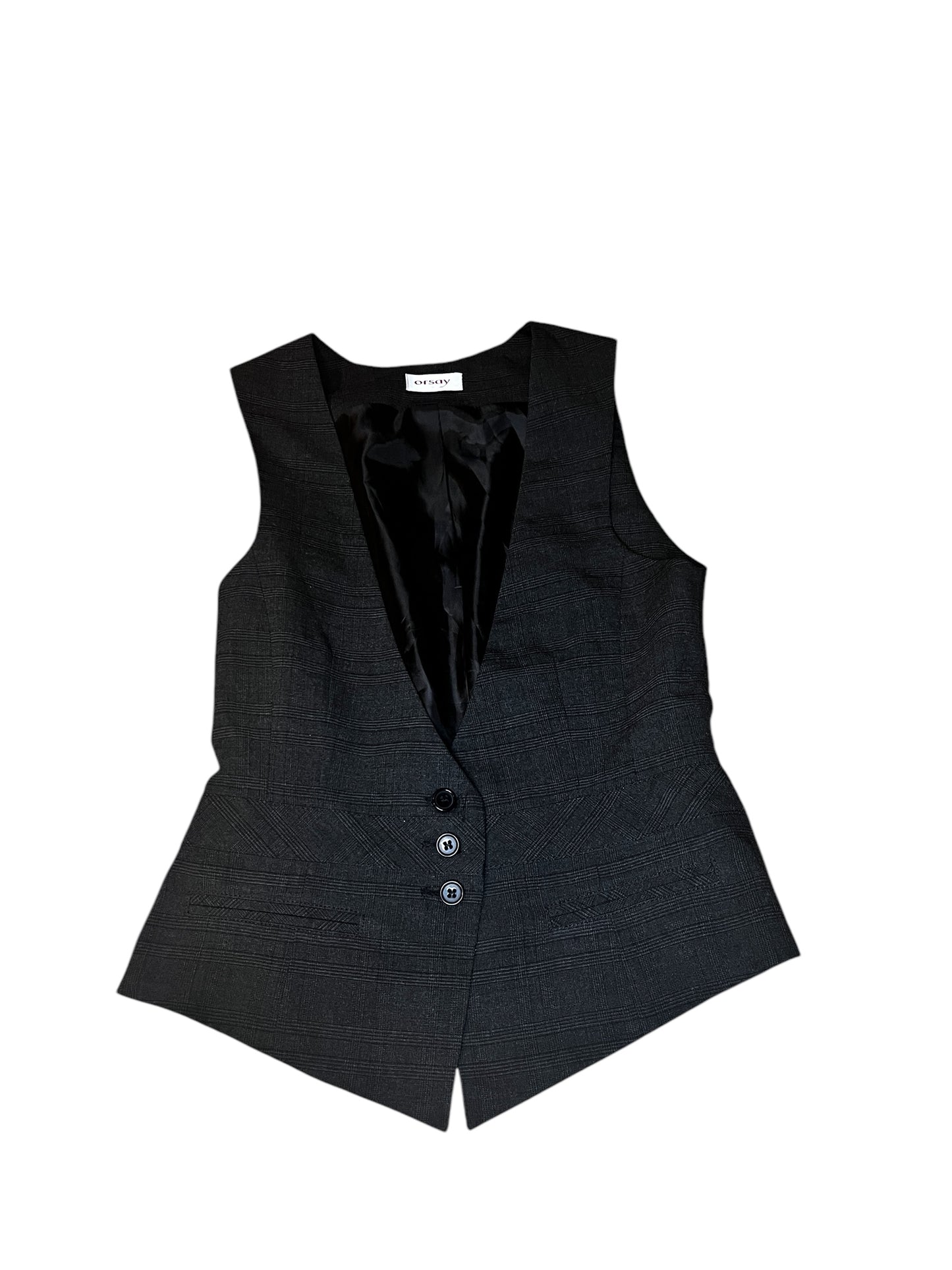 Grey Grid Suit Vest #7160