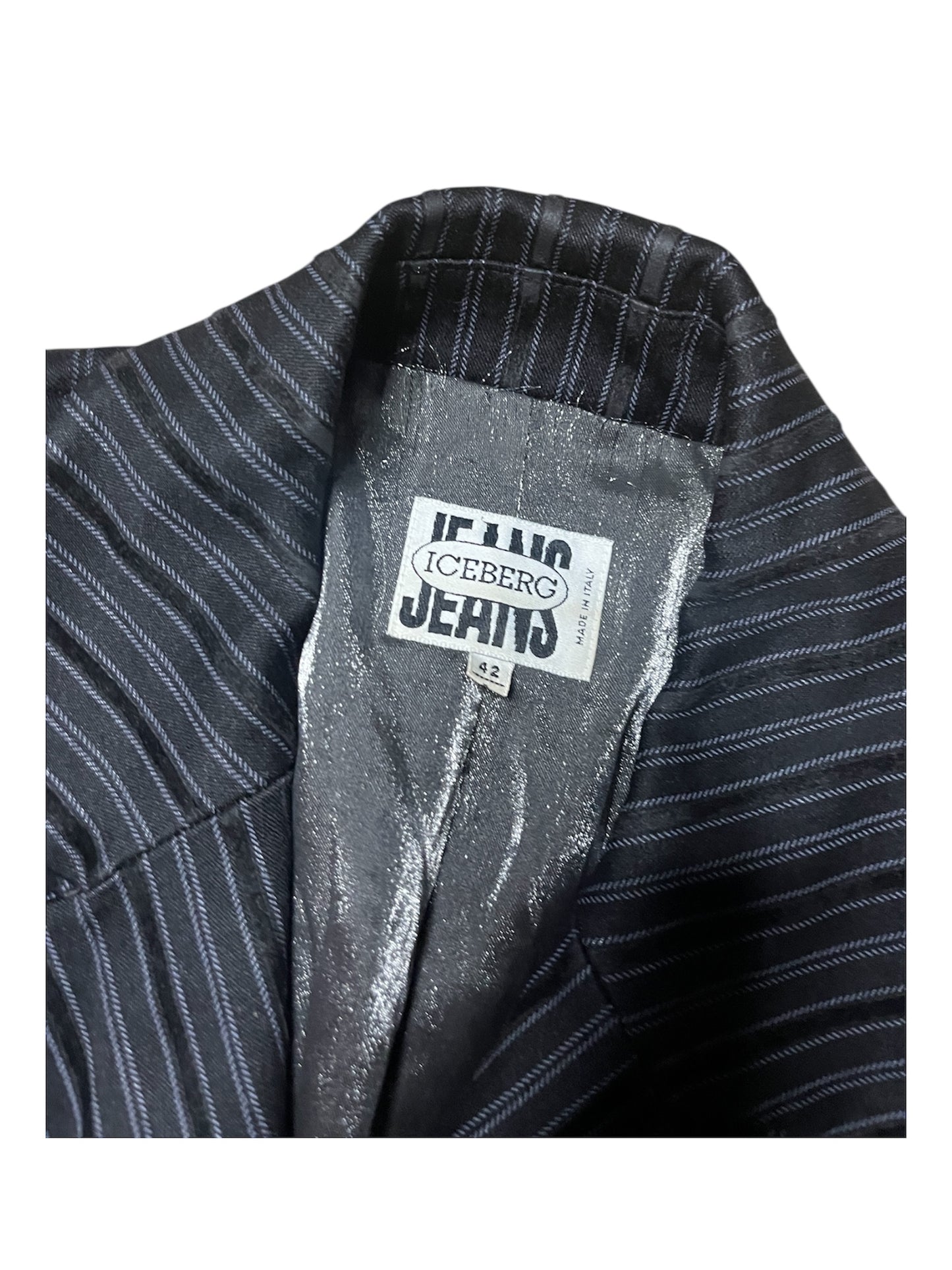 Iceberg Jeans Pinstripe Double-Breasted Blazer #12031