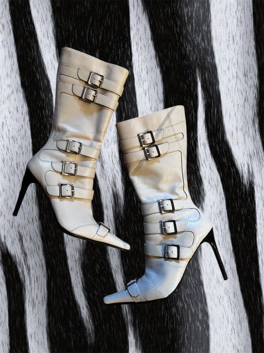 Buckle Stiletto Boots #5659