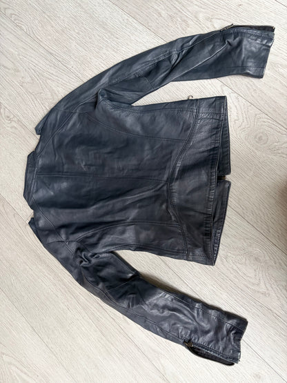 Panelled Leather Biker Jacket #13177