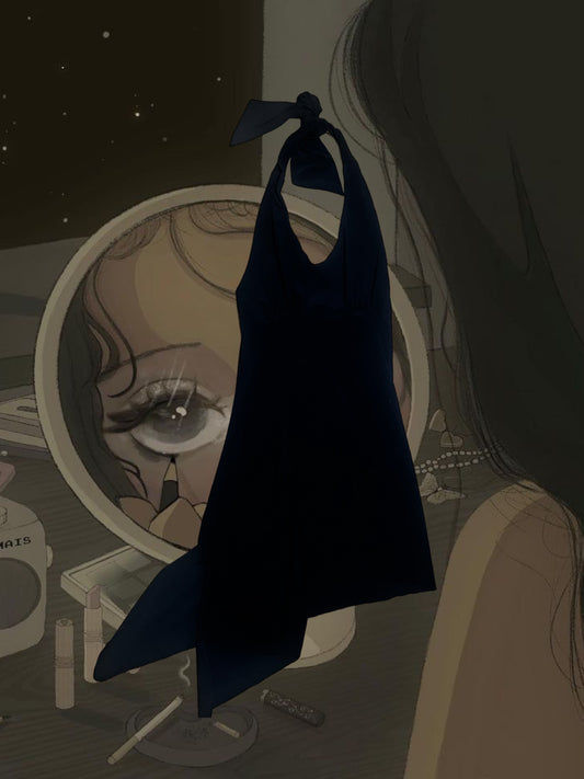 PINKO Halter Neck Asymmetrical Elegant Dress S #2287